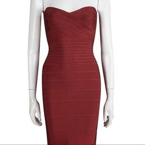 Herve Leger body-con dress.